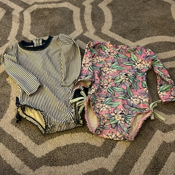 Two RuffleButts Swimsuits with UPF 50+ - Picture 1 of 4